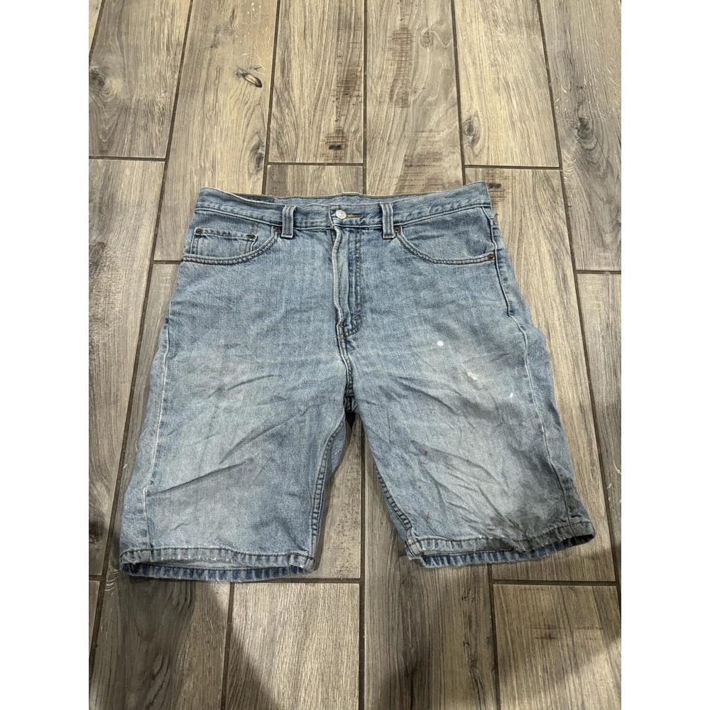 Levi's 505 Men's Light Wash Denim Jean Shorts Regular Fit W34 Distressed